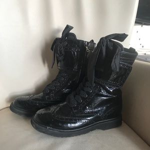 Girls Prada Zip Up Boots with Bow - Size 35